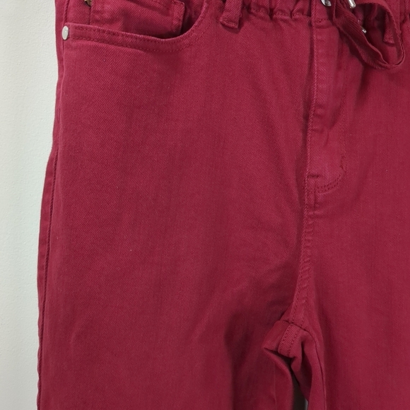 Judy Blue Women's Garment Dyed Red Elastic Waist Jeans Size 9/29 - Picture 2 of 9